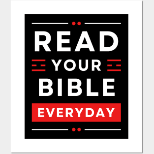 Read Your Bible Everyday | Christian Typography Posters and Art